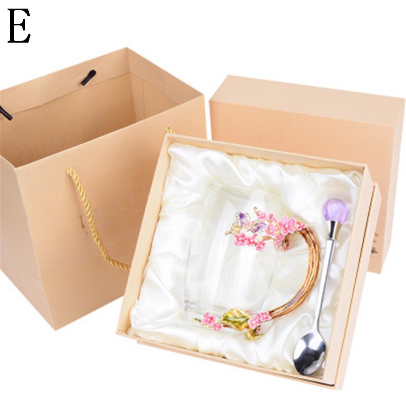 Tasses en verre à boire avec poignée pour boissons chaudes et froides avec capuchon et chiffon pour: E