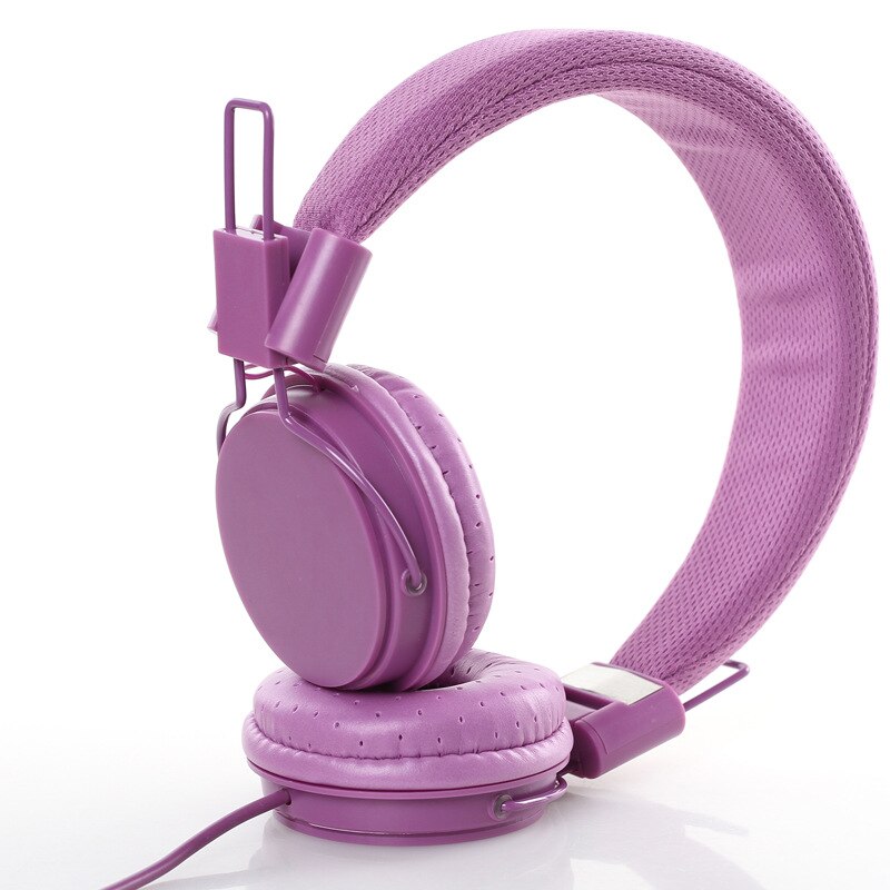 Luxury Headband Wired Big Headphones with Mic Portable Foldable On-Ear Headset with Microphone for Phones xiaomi PC Girls Kids: EP05 purple