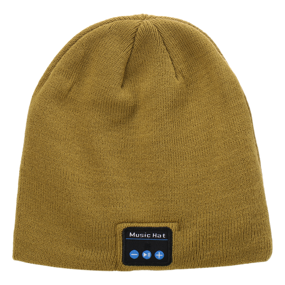 Bluetooth Beanie Hoed Voor Outdoor Sport Bluetooth 4.2 Draadloze Headset Call Music Winter Warme Gebreide Muts M5 Muziek Label Running: YELLOW