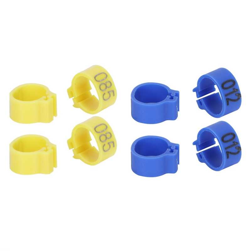 100 Stuks Herbruikbare Vogel Voet Ringen Bands 10Mm 001-100 Genummerd Duiven Identificeren Clip Gevogelte Supply