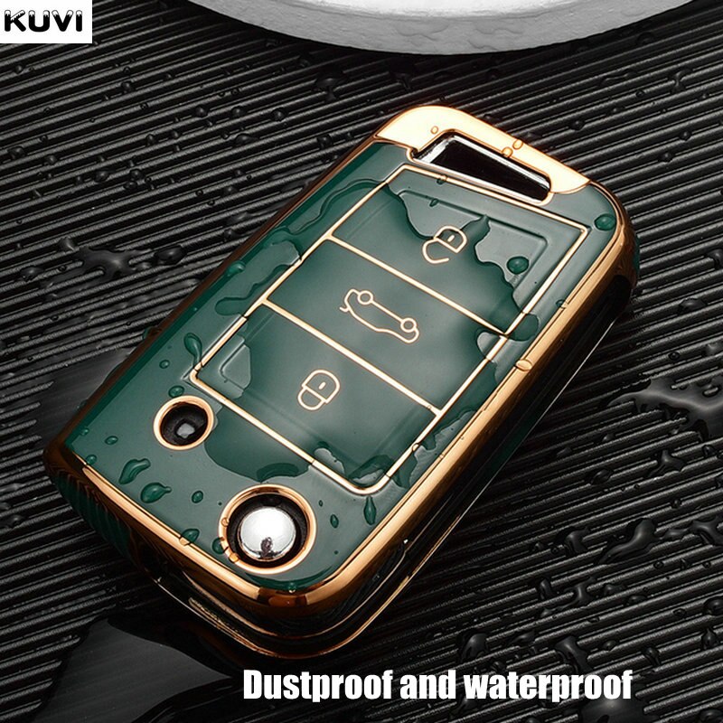Funda de TPU para llave remota de coche, carcasa para VW, Volkswagen, Golf 7, MK7, Tiguan, MK2, SEAT Ateca, Leon FR 2, Ibiza, Skoda Octavia A7