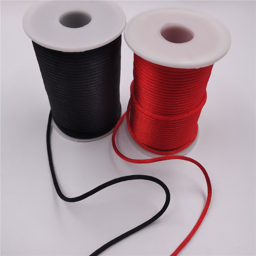 3MM Braided Macrame Silk Macrame Cord Rope Thread Wire DIY Chinese Knot Satin Bracelets Making Findings Beading 10 Yards