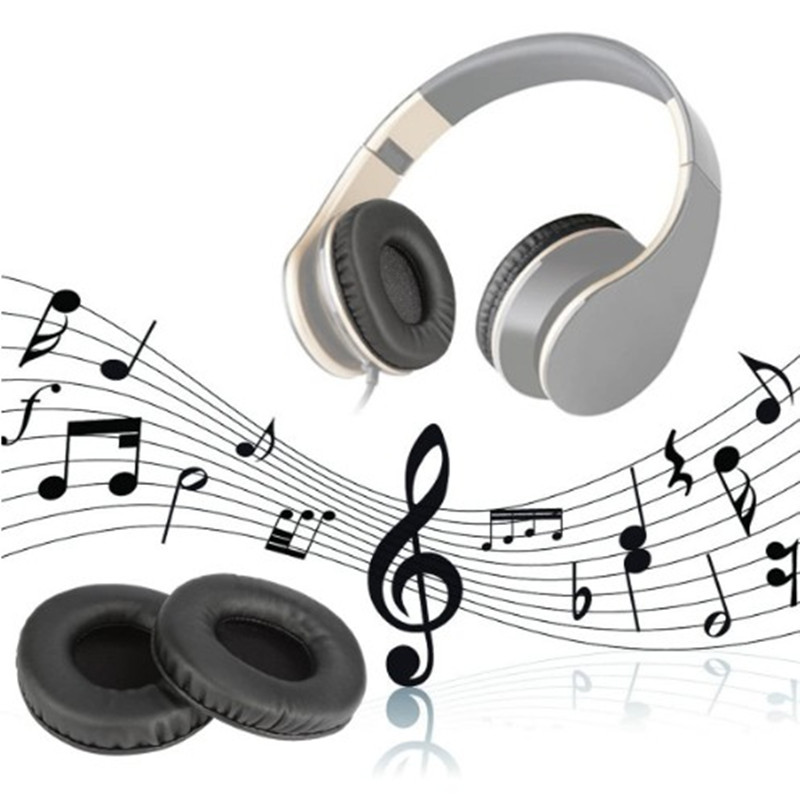 2 stuks PU-leer vervanging, ronde oorkussens hoofdtelefoon oorkussen oorhoezen voor headset 50 55 60 65 70 75 80 85 90 110 mm oorkussen