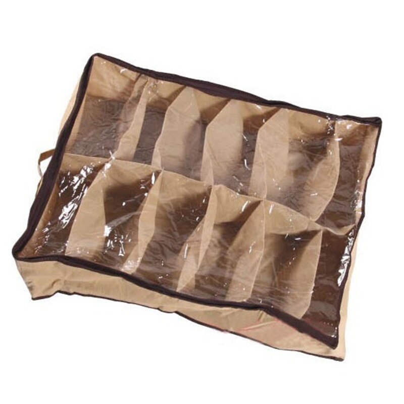 Shoes Organizer Holder Bedroom Under Bed Closet Shoes Storage Box 12 Cells for Shoes Strong Durable High 2022 Home
