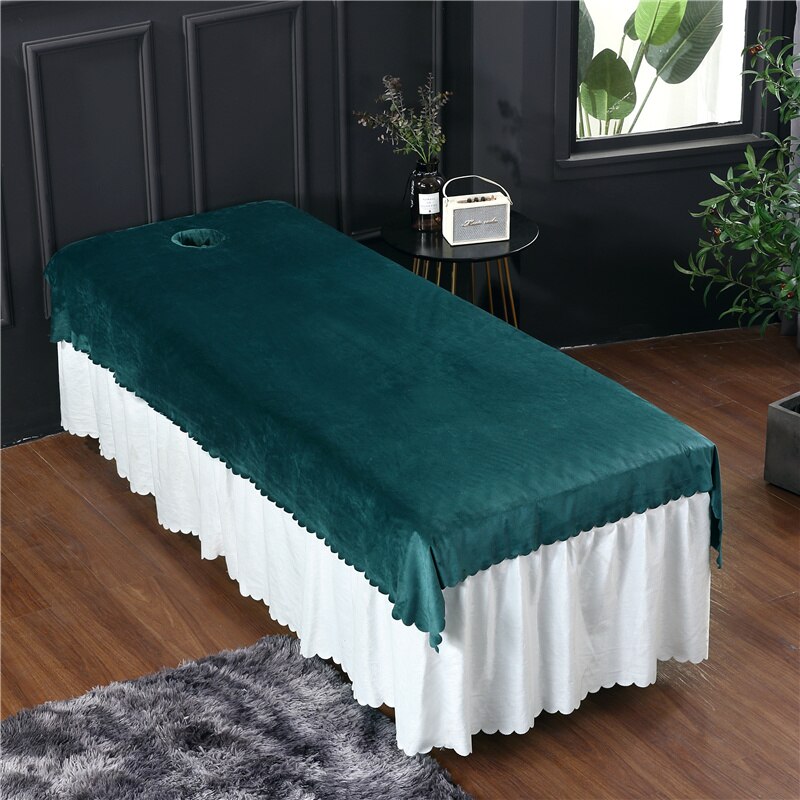 Skønhedssalon krystal fløjl ark spa massage sengetøj med hul dedikeret voksen flad lagen #/: -yk -01- molu / 120 x 210cm