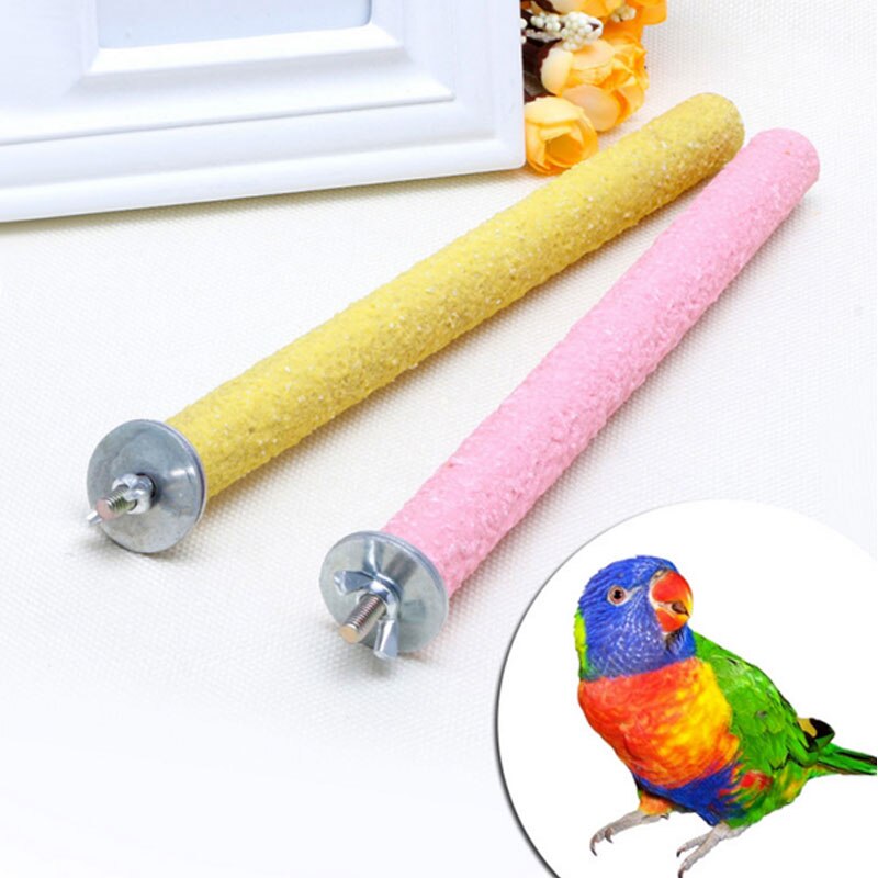 Wood Bird Claw Beak Grinding Bar Standing Stick Parrot Station Pole Grinding Stand Claws Bird Supplies Cage Accessories 1PC