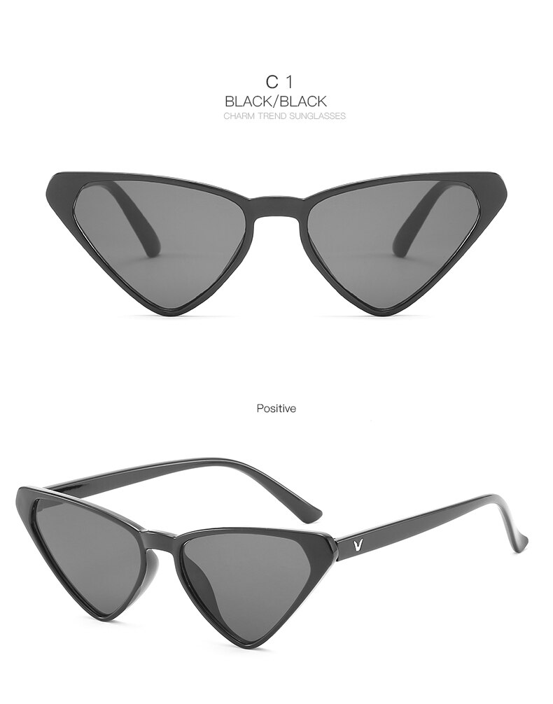 Cat eyes wandelzonnebril dames retro vintage zonnebril heren toerisme auto zonnebril casual acryl  uv400: 11-bj5195-c1