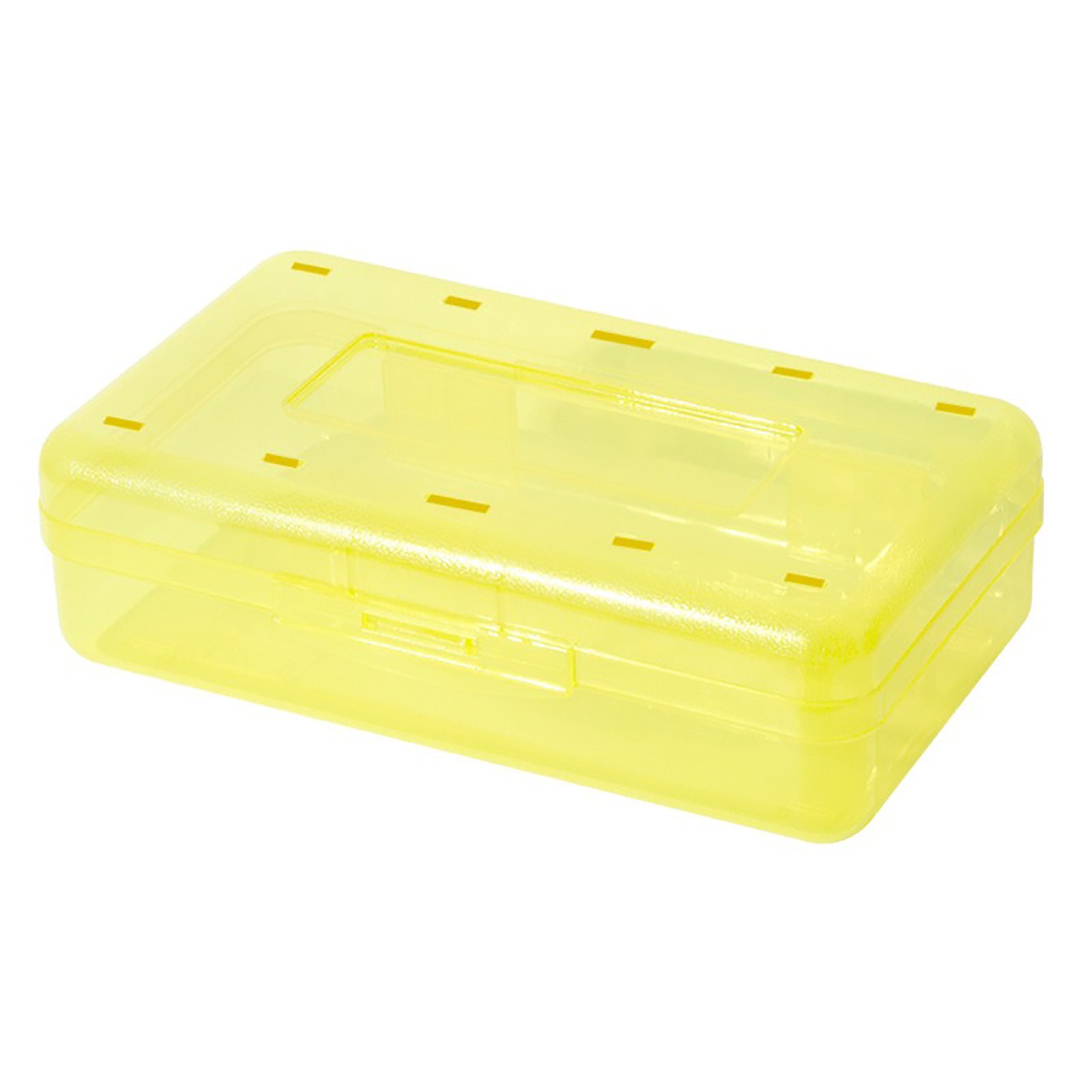 Plastic Transparent Pencil Case Large Capacity Multifunctional Student Stationery Storage Box Student Pencil Case: Yellow