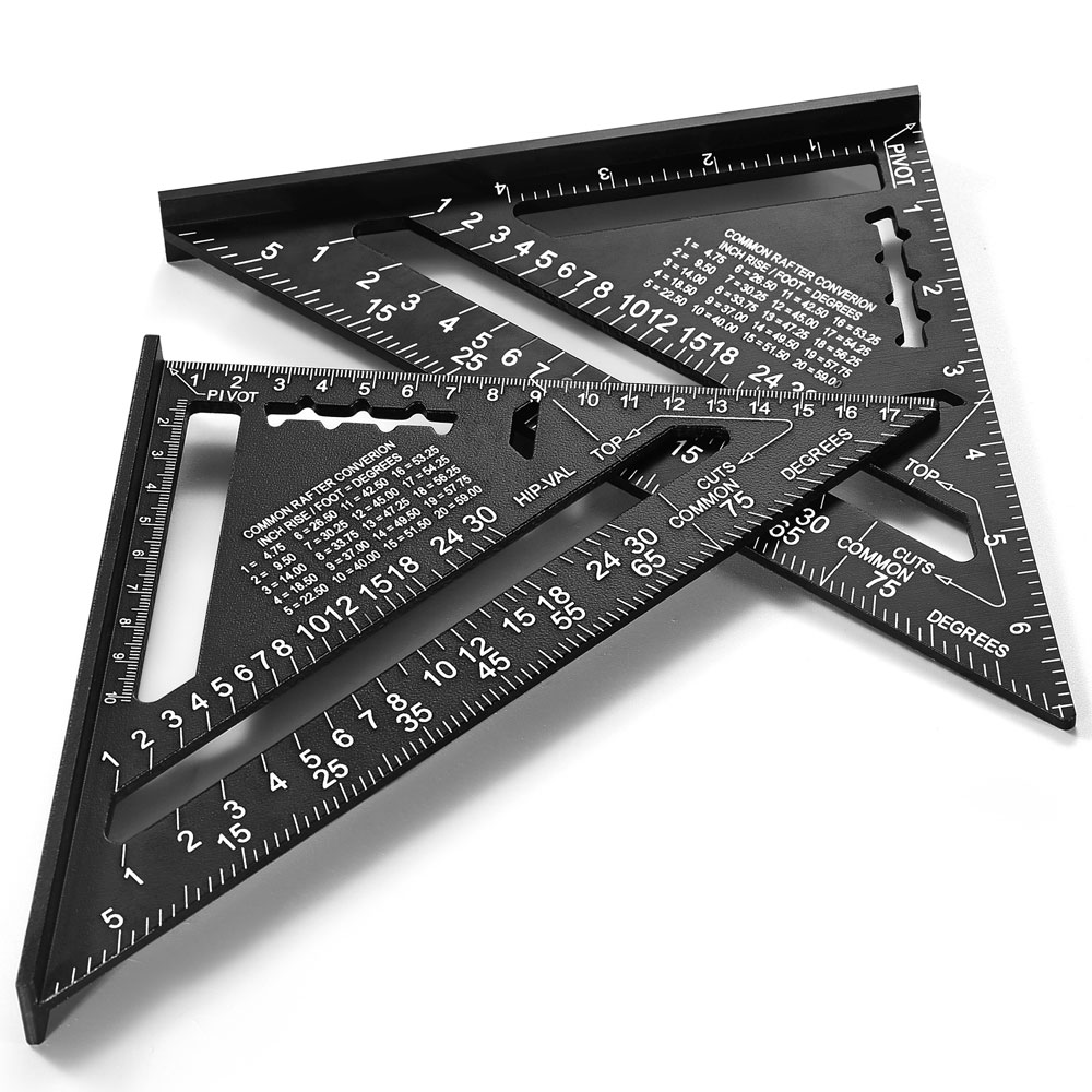 7/12 Inch Triangle Angle Ruler Triangular Gauge Protractor Trammel Carpenter Measurement Hand Tools For Woodworking