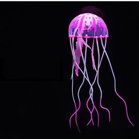 Aquarium Decoratie Vis Gang Decoratie Siliconen Simulatie Kwallen Lichtgevende Kunstmatige Vivid Kwallen Aquarium Decoratie: 1Pc Rosered