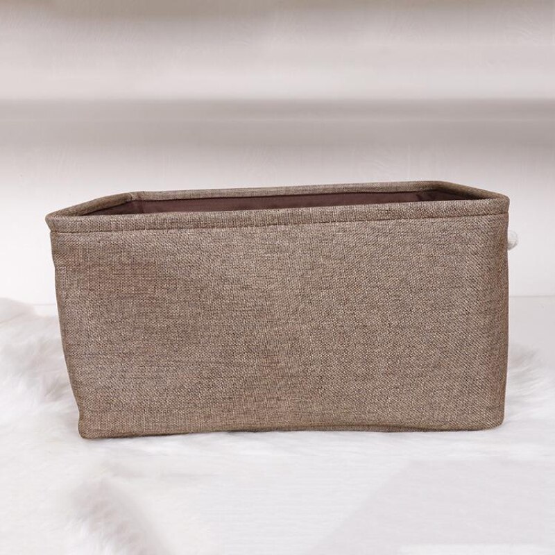 S/M/L Opslag Mand Linnen Home Storage Mand Katoen Touw Handvat Opbergdoos Stof Mand Thuis kantoor Kast Rack: D 1PC / M