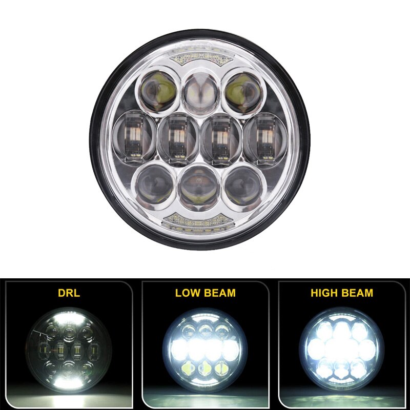 neue stil Chrom 5,75 Zoll LED Scheinwerfer 5 3/4 "LED DRL 50W motorrad scheinwerfer für Sportster 883 XL883 FXCW: Typ H