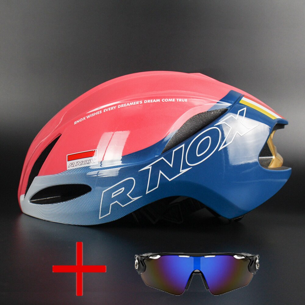 Aero Helmet Triathlon Bicycle Helmet TT Road Bike Helmet For Men Women Race Cycling Helmet Mtb Casco Ciclismo Bicycle Equipment: Pink blue-1