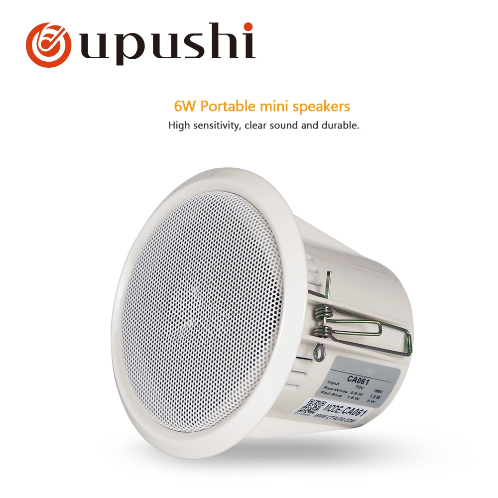 Oupushi CA061 3-6 W 3 Pollice Portatile mini Altoparlante del Soffitto Utilizzando per il Sistema papà e Sistema di Musica di Sottofondo