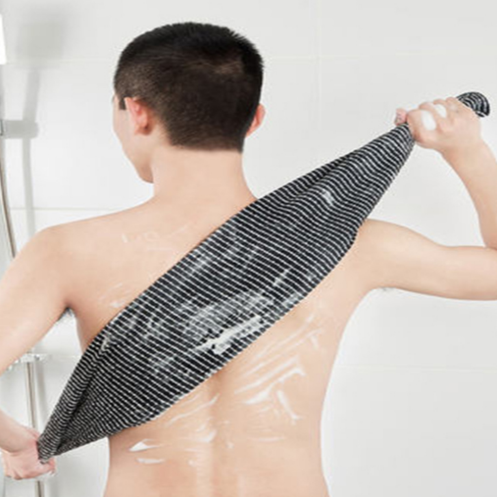 Menn praktisk badehåndkle peeling skrubb elastisk rygg kroppsrens tilbehør reise hotell hjem dusj gni vaskeklut