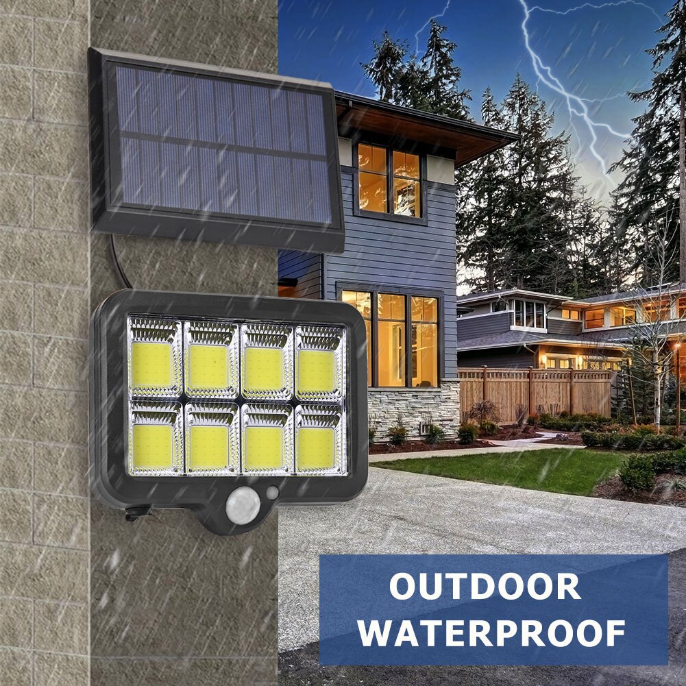 Remote Control LED Solar Wall Light Human Motion Sensor Waterproof Outdoor Solar Light for Garden Yard Pathway Street Lamp