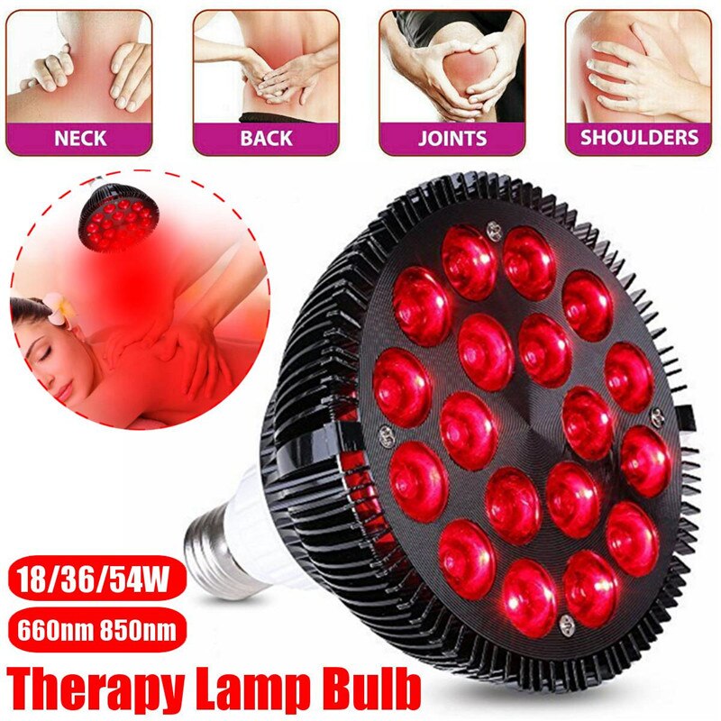 18/36/54W LED Light Infrared Therapy Bulbs Pain Relief Massage Body Shoulder Back Heating Lamp Bulbs Physiotherapy Health Care