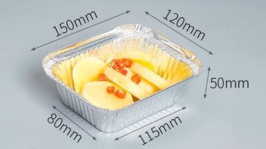 Grill staniol bageboks rektangulær engangs madpakke grillet skål emballage plateau jetable: 3