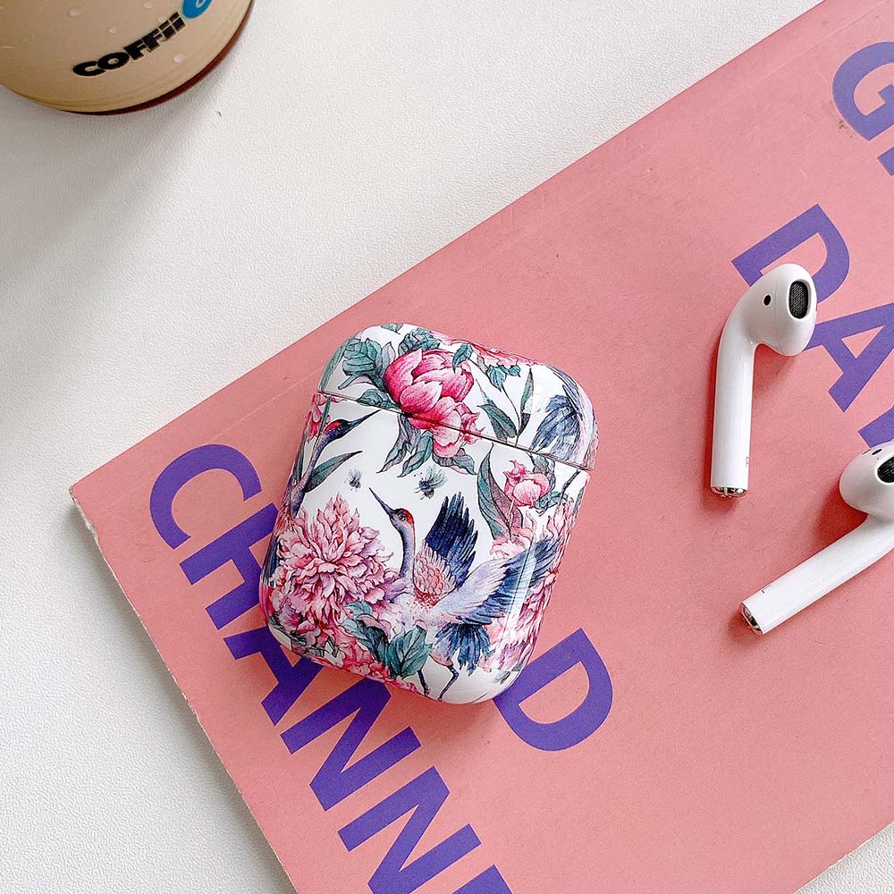 Kukkia kuuloke kotelo airpods 2 pro tapauksissa söpö värikäs vuosikerta kova pc sileä suojakotelo airpod 2 3 ilma palot tapaus: B ilmapumpuille 1 or 2