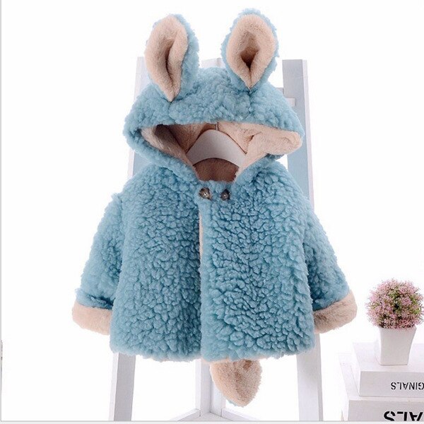 Herfst Winter Bont Attern Peuter Jassen Meisjes Jongens Baby Baby Jongen Herfst Oren Cartoon Kapmantel Mantel Jas Dikke warm: blue / 4T
