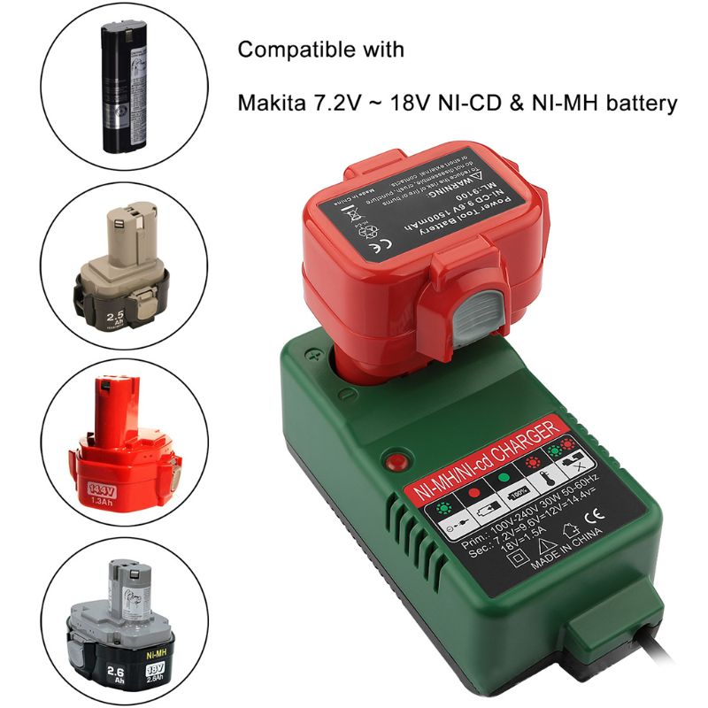 Battery Charger Adapter for Makita 7.2V-18V NI-MH NI-CD - Intelligent Electric Power Tool Charging