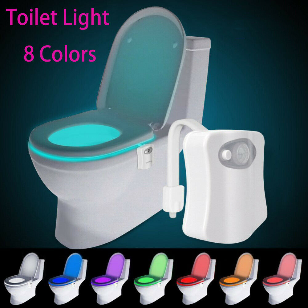 Smart Badkamer Wc Nachtlampje Led Body Motion Activated Aan/Off Seat Sensor Lamp 8 Multicolour Wc Lamp