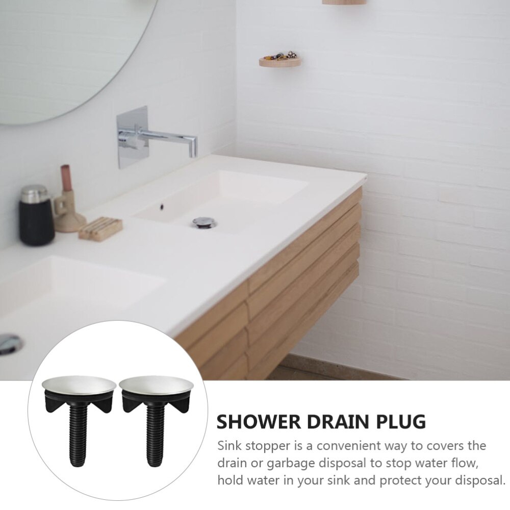 2 Pcs Kitchen Hole Cover Stainless Steel Sink Tap Hole Cover Sink Stopper