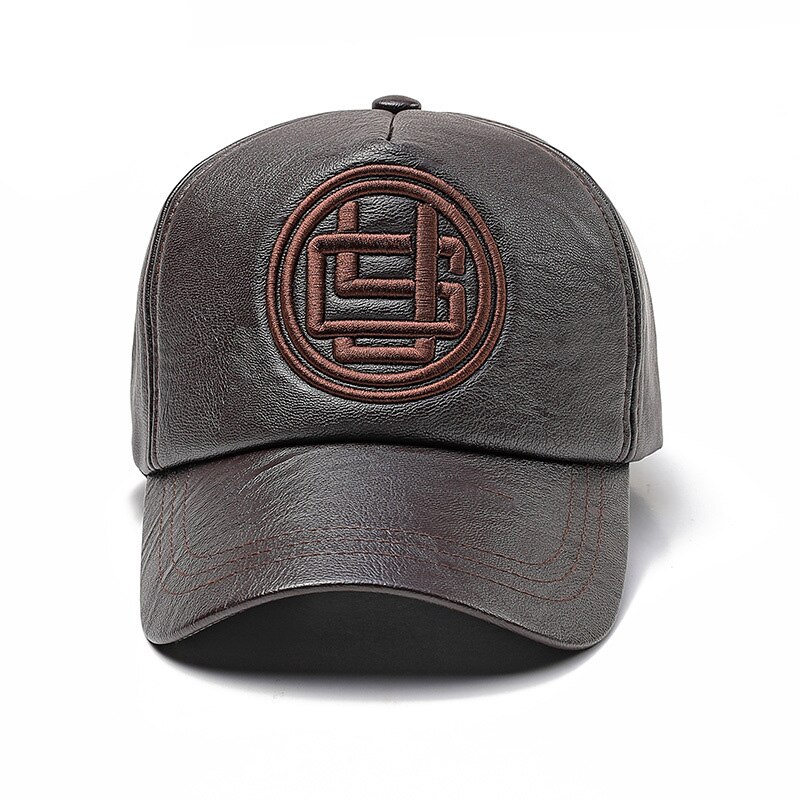 Efterår og vinter unisex læder bogstaver ensfarvet baseball kasketter plus fløjl tyk vindtæt kasket trucker hat far hat grinch: Ta 2