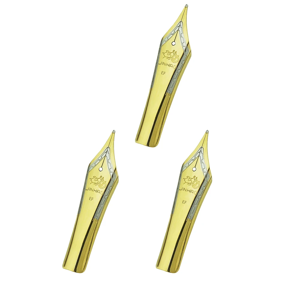 3PCS/ 5PCS Original Jinhao Fountain Pen Nibs #6 Nib Golden/Silver EF F M Size for Jinhao 100, 450, 159, 750, Double Dragon Pens: WHITE