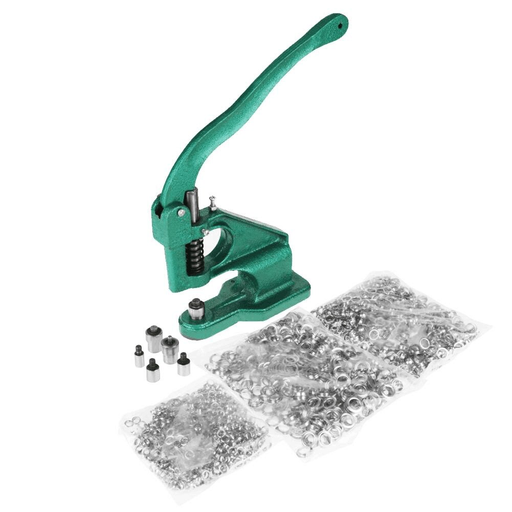 Hand Press Grommet Eyelet Setting Machine with 3 Dies+1500pcs Buttons 6/10/12mm DIY Home Craft Manual Snap Eyelet Press Tools