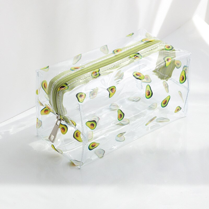 Transparent Big Pencil Case PVC School Supplies Pencil Bag Stationery School Back To School Pencil Box: Avocado