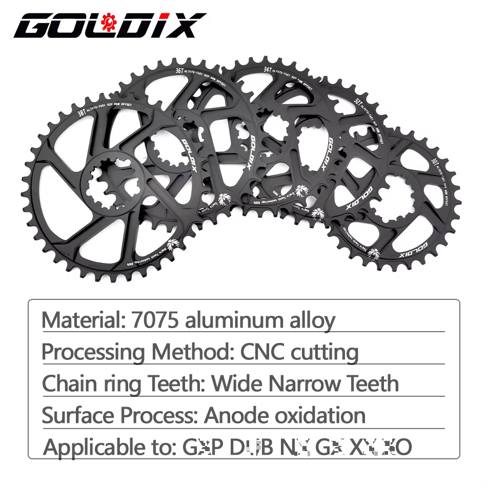 Mtb Fiets Kettingwiel Ultralicht Kettingwiel 0Mm 3Mm 6Mm Offset 30T 32T 34T 36T 38T Voor Sram 3 Bout Direct Mount