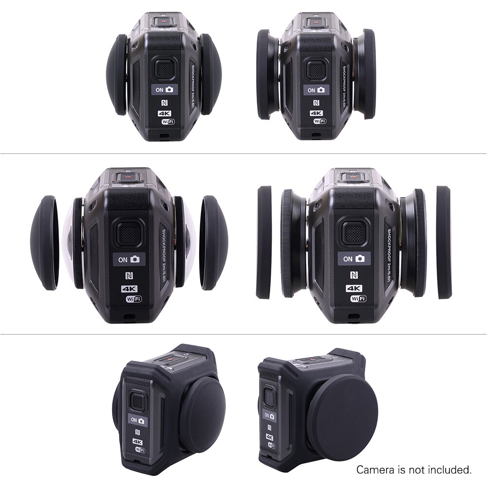 Silicone Protective Lens Cap and Underwater Diving Lens Cap for Nikon KeyMission 360 Camera