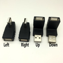 Links/Rechts/UP/Down Hoek 90-Graden USB 2.0 Male 90 Schuine USB Vrouw naar Man adapter Kabel