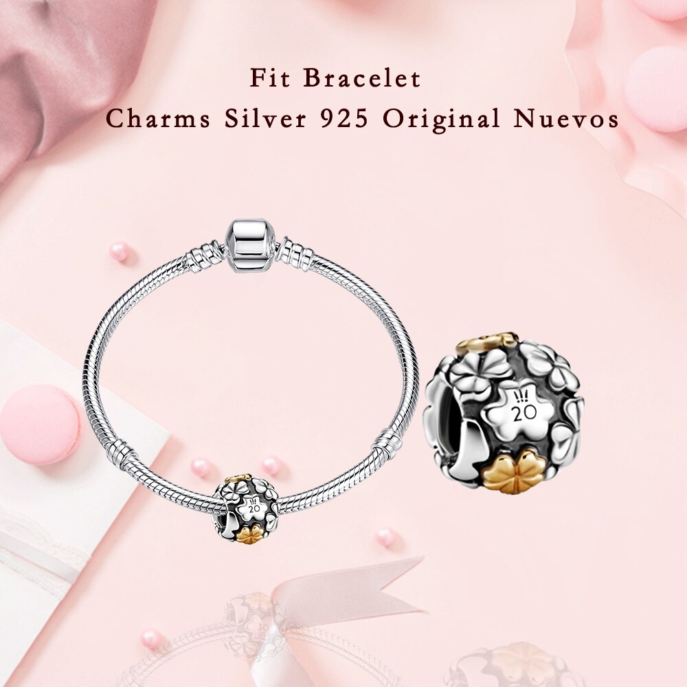 925 Sterling Silber vier-kleeblatt Korn passen Luxus 925 Original Charme armbänder Perlen Für Schmuck Machen DIY frauen