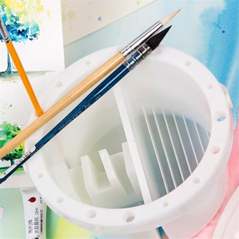 Brush Washing Bucket Multifunction Paint Brush Basin with Brush Holder & Color Palette 2 In 1 Acrylic oil Brush Wash Bucket
