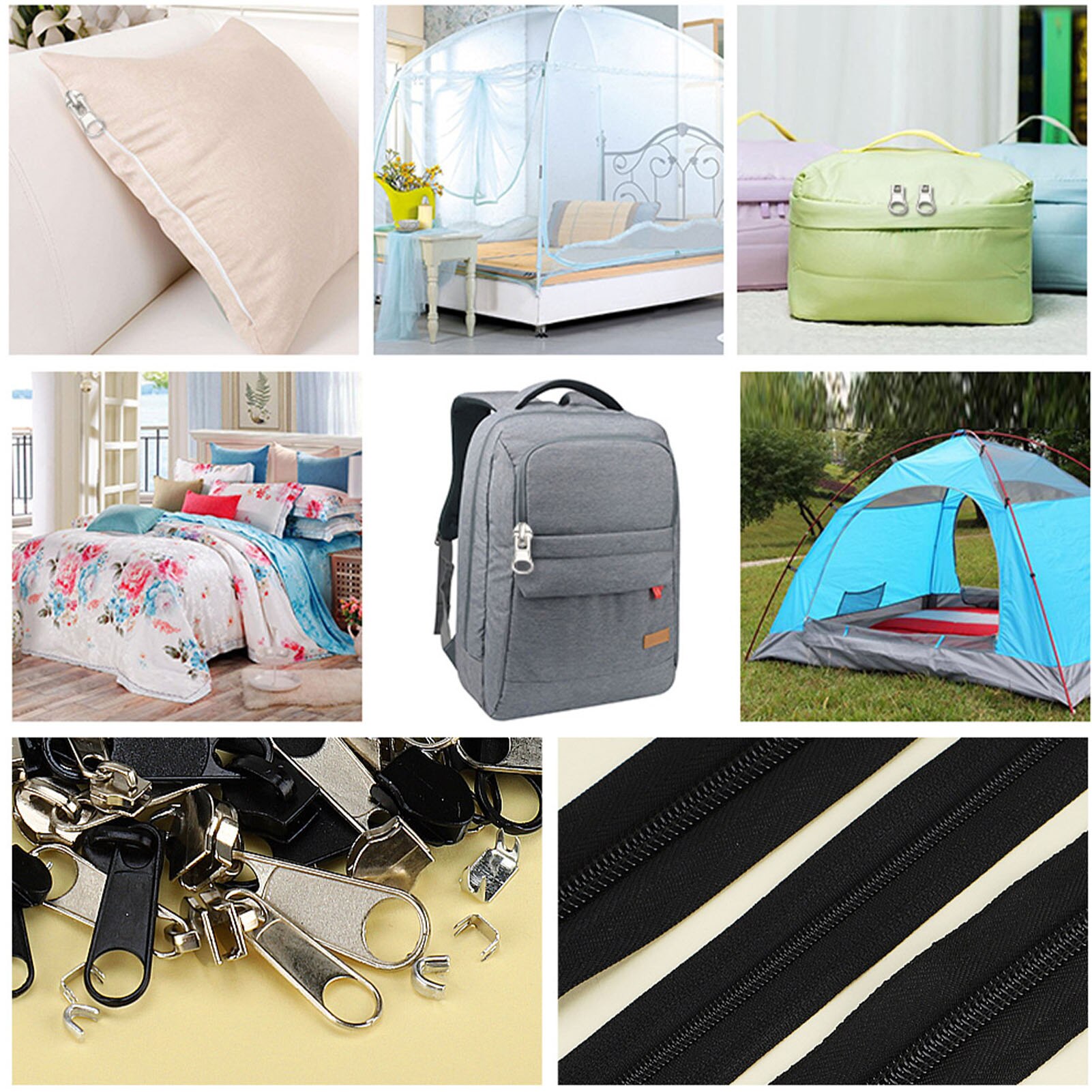 87PCS Replacement Zip Set Zip Repair Kit Various Sizes Of Replacement Zippers Are Available For Repairing Clothes Etc