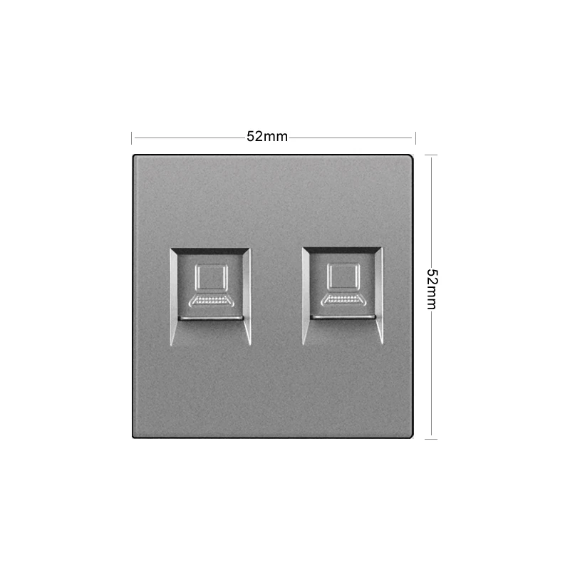 Novski wall mounted module DIY European standard gray crystal glass panel socket switch button function module combination