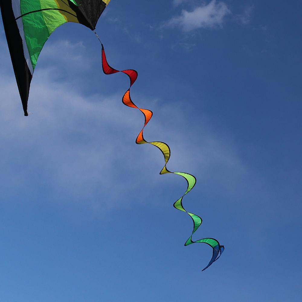 120Cm Regenboog Schroef Nylon Vlieger Staart Voor Outdoor Vliegende Vliegers Kinderen Leuke Accessoires