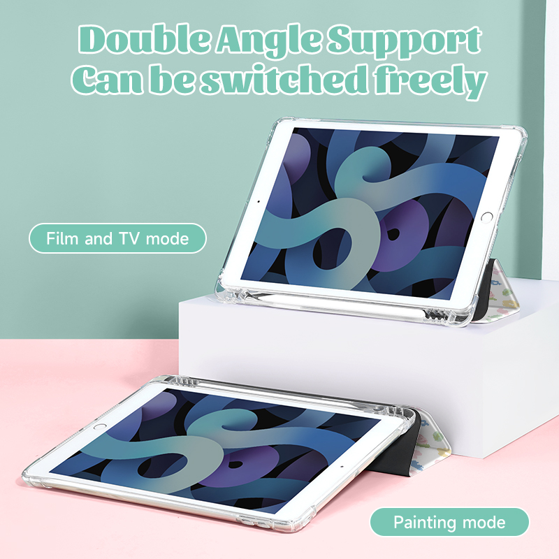 Bloemen Case Voor Ipad 9e/8e/7e Generatie 10.2 Inch Case, Voor Mini 4/5/6 Cover, Met Potlood Houder, Auto Wake/Slaap Cover