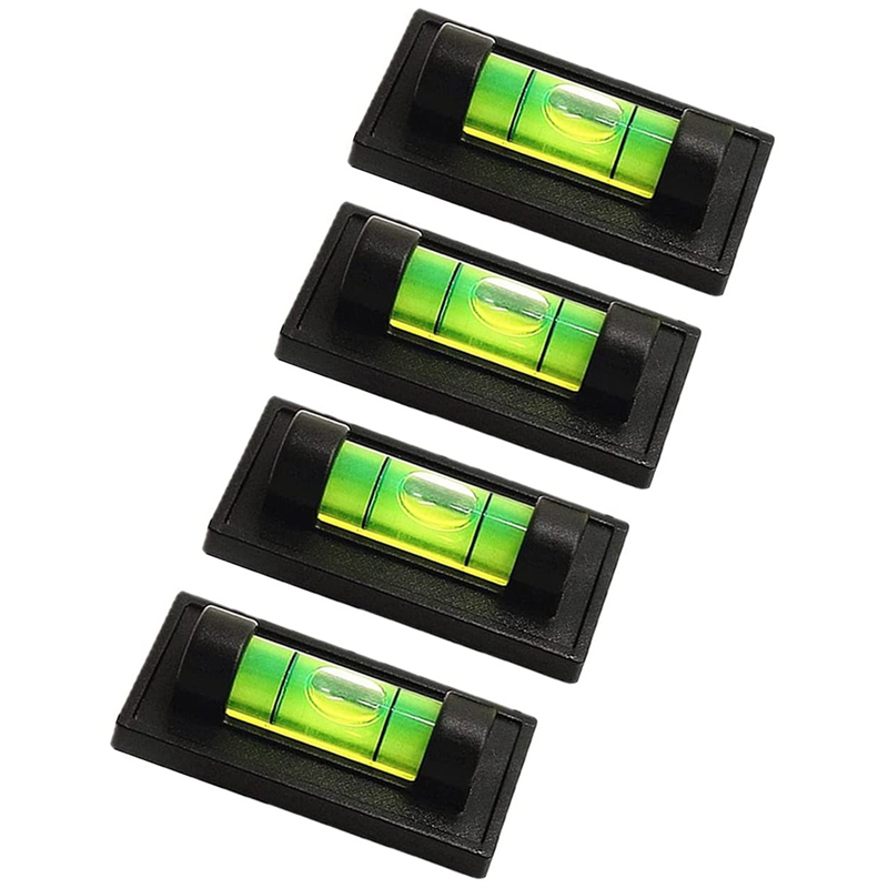 4Pcs Magnetic Bubble Levels For Leveling Phonograph,Camera, Tripod, Machines, Spirit Level Measuring Tools (Magnetic): Default Title