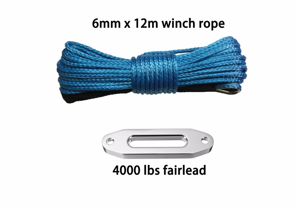 Câble plasma de 6mm x 12m | , corde uhmwpe avec gaine synthétique 4000lbs pour ligne de treuil, accessoires de voiture