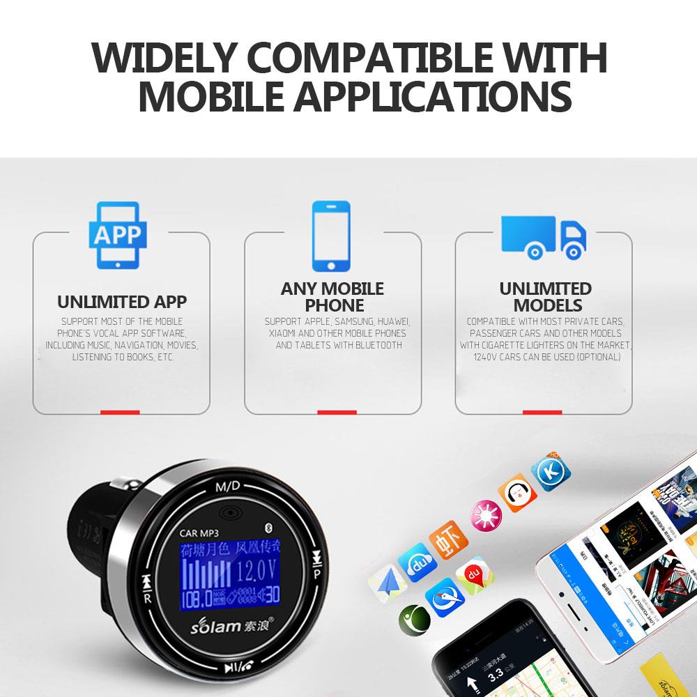 Vehemo Bluetooth Ontvanger Fm-zender Bluetooth Auto Fm-zender Handsfree Stereo Voor MP3 Speler Fm Adapter Universele