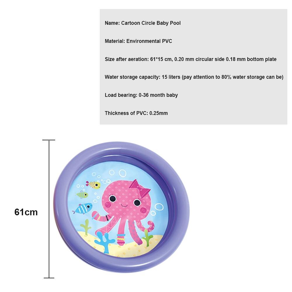 Portable Baby Inflatable Swimming Pool Cartoon Round Basin Water Bathtub