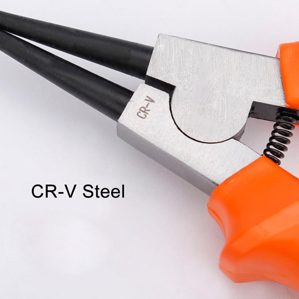 Portable Multifunctional Internal External Retaining Clip Circlip Pliers Crimp Tool Snap Ring Bent Straight Practical Hand Tool