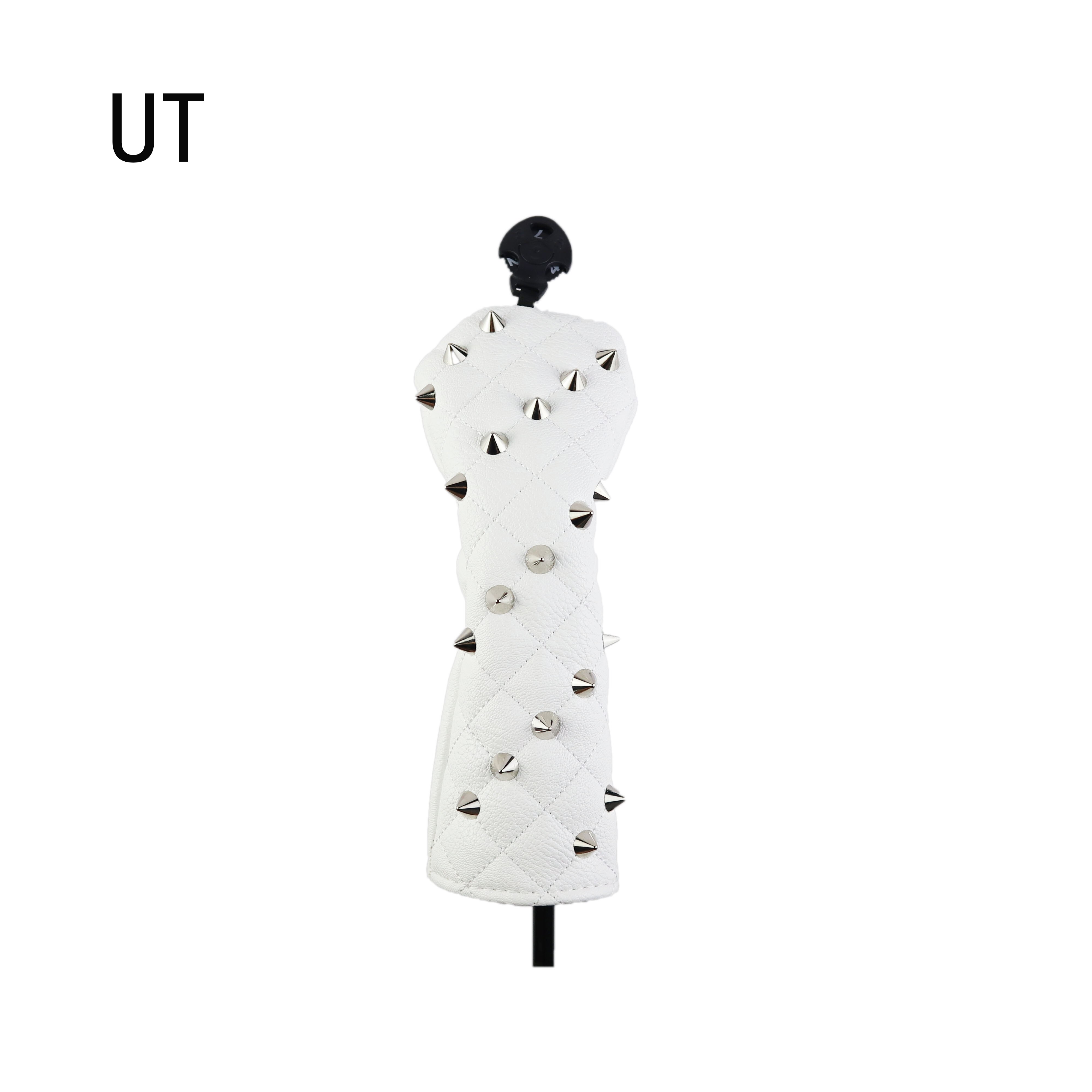 NRC Golf Head Cover for Driver Fairways #3 #5 Hybrids PU Leather Golf HeadCover: White silver UT