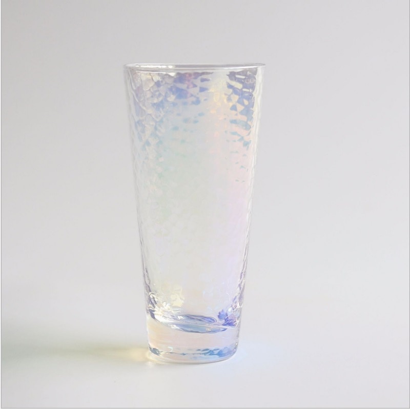 Creatieve Hamer-print Schitterende Gekleurde Glas Drank Cup: 001