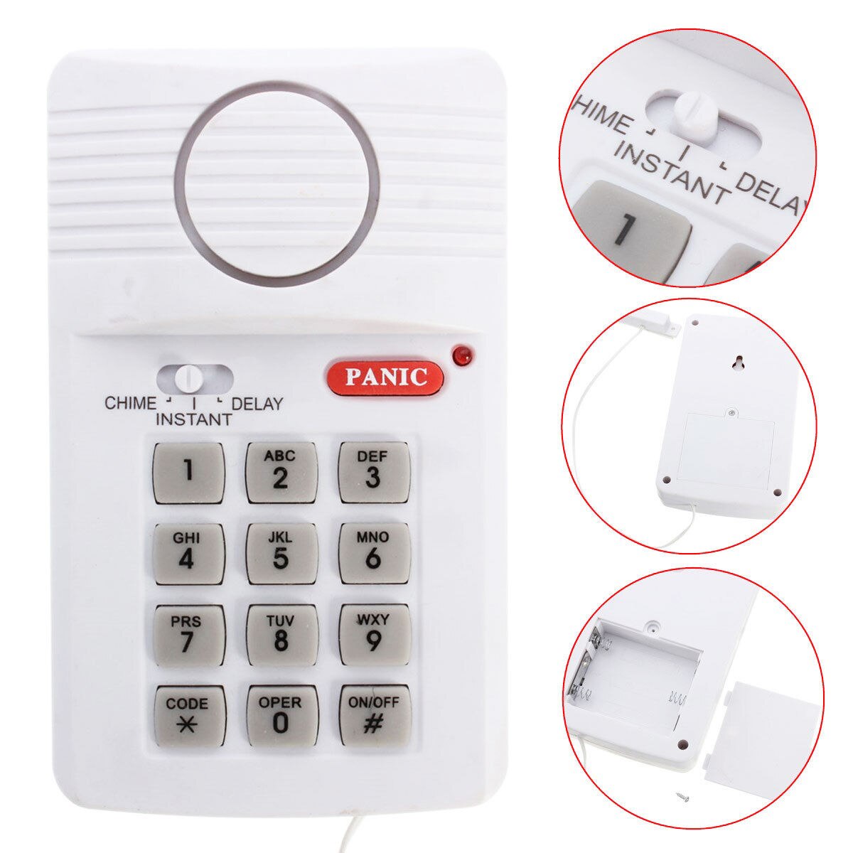 Loud Wireless Door Alarm Security Pin Panic Keypad For Home Office Garage Shed​ Door Security Alarm Home Security