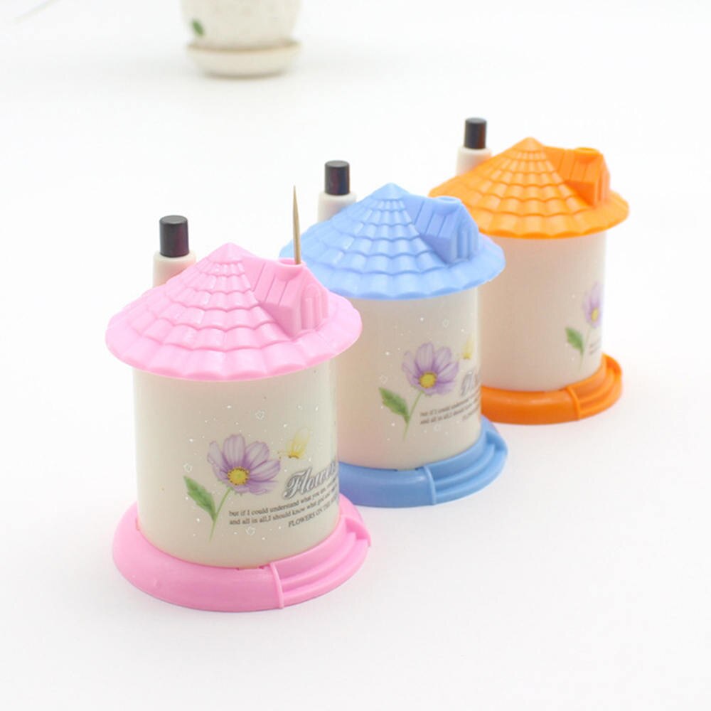 2PCS Automatic Toothpick Dispenser Holder House Shaped Toothpick Container