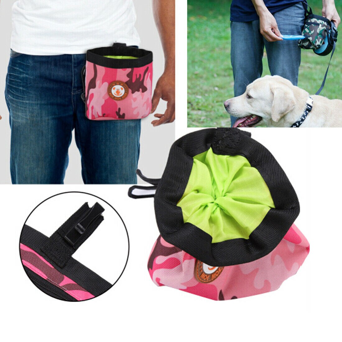 Sac de stockage d'aliments pour animaux de compagnie en plein air Snack sac de formation pince taille ceinture sacs fournitures de formation de chien de compagnie